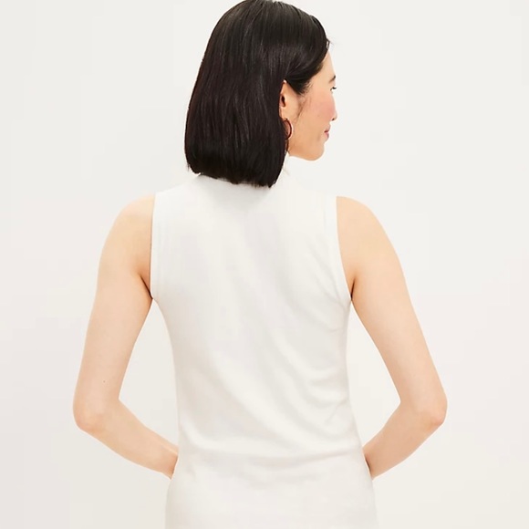 NWT Loft Ribbed Mock Neck Shell Top - Picture 3 of 3